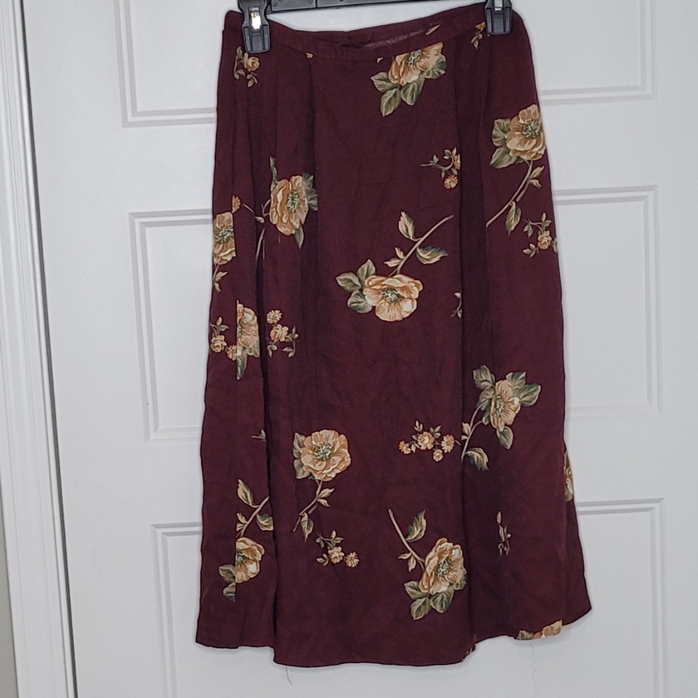 Women's Vintage N Touch Size 6 Petite Floral Print Skirt
